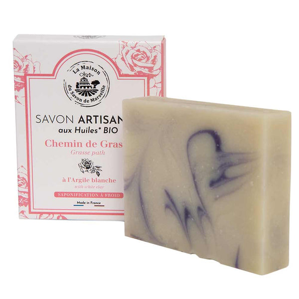 French Vegan Palm Oil Free Soap, Rose and White Clay, 100g