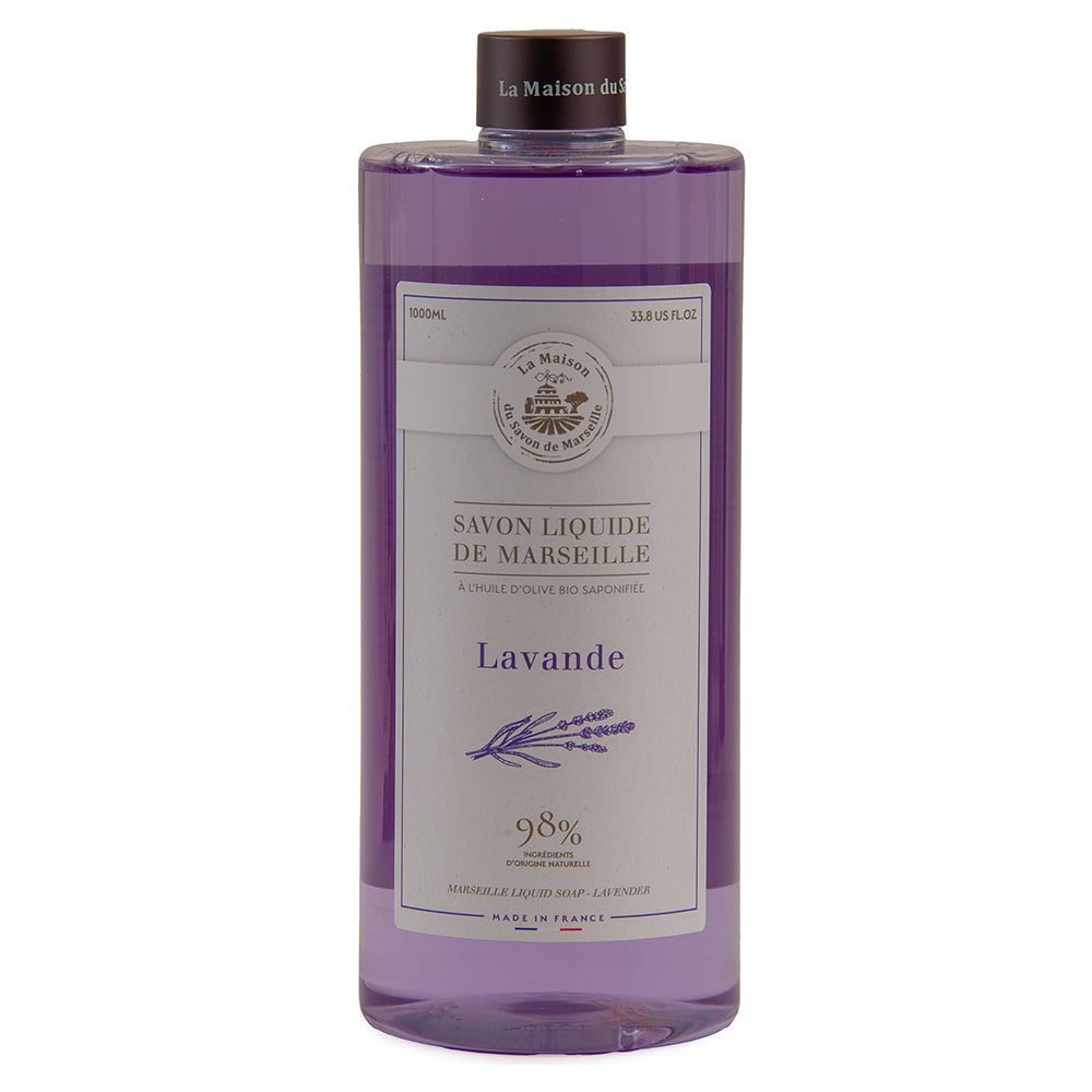 French Liquid Soap Refill, Olive Oil, Lavender Fragrance, 1 Litre
