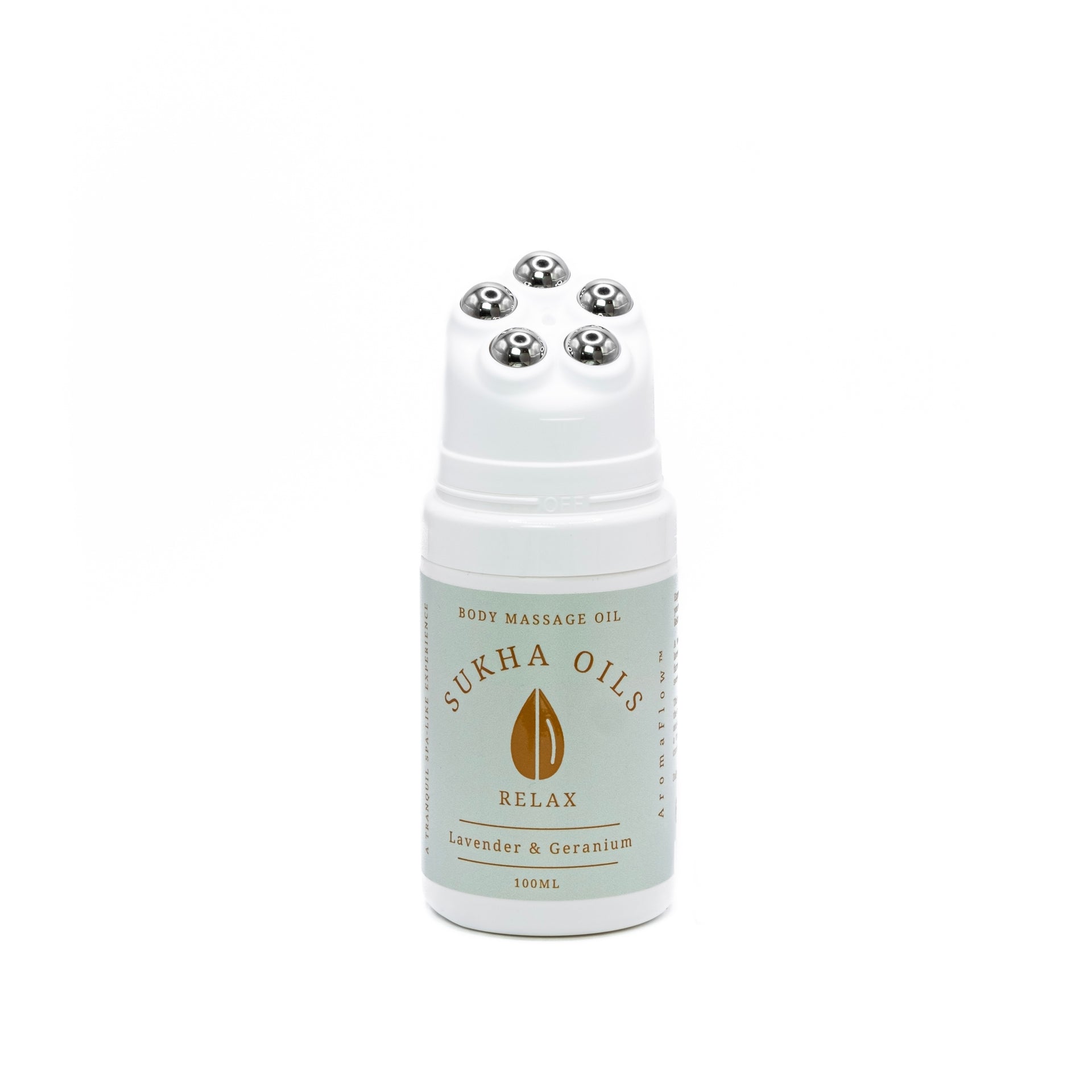 Aromaflow, Refillable Relax Massage Oil, Lavender & Geranium, 100ml