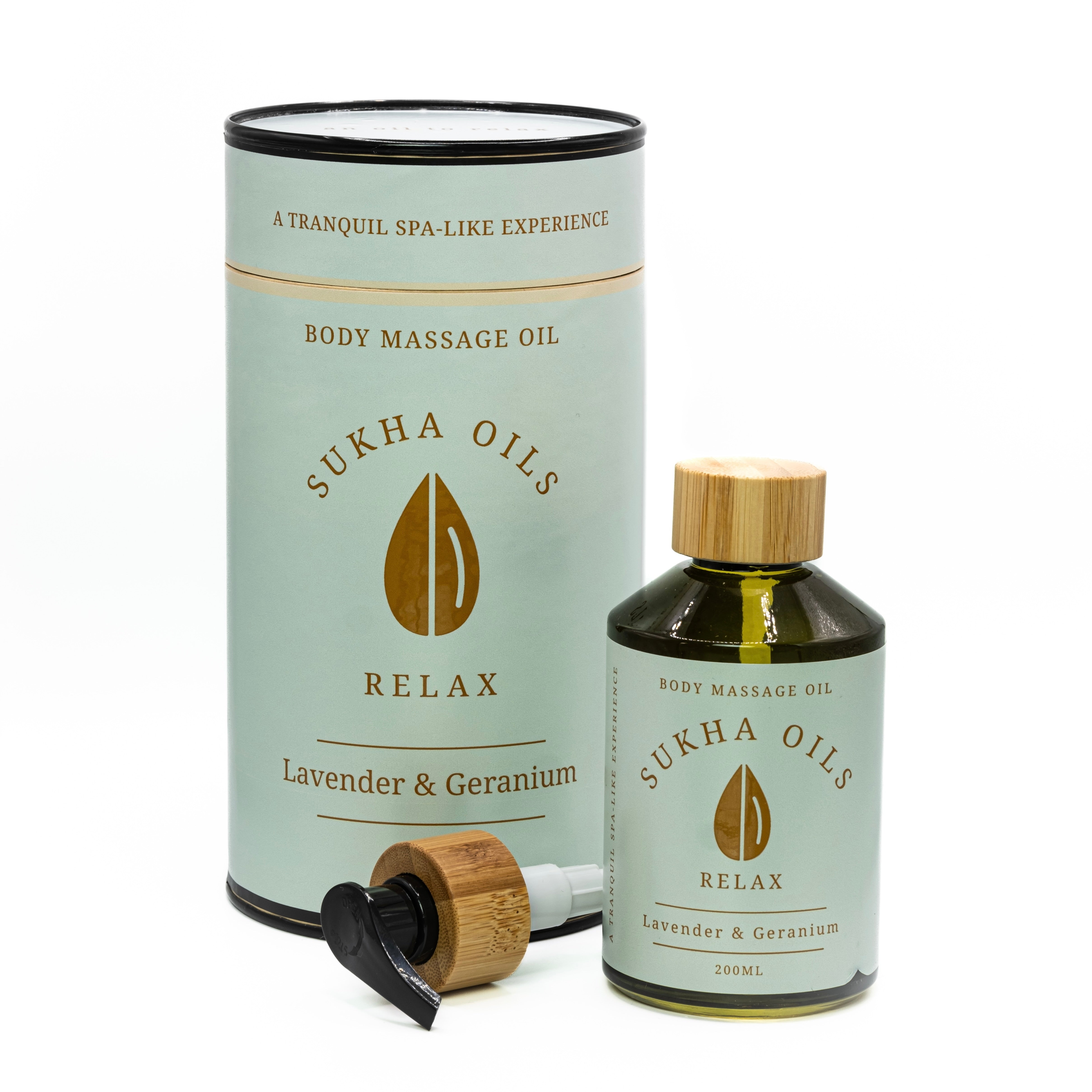 Aromatherapy Relax Massage Oil, Lavender & Geranium, 200ml