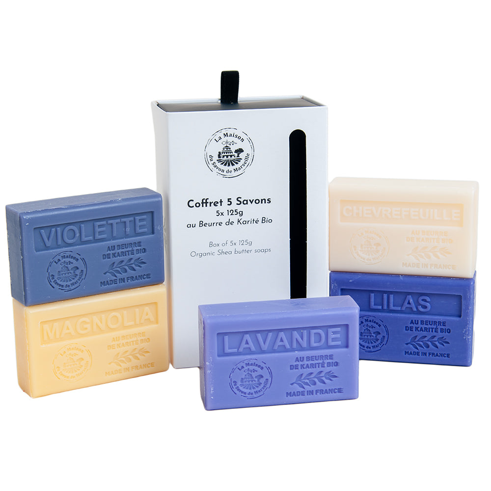 French Soap with Shea Butter, Floral Gift Pack, 5 x 125g
