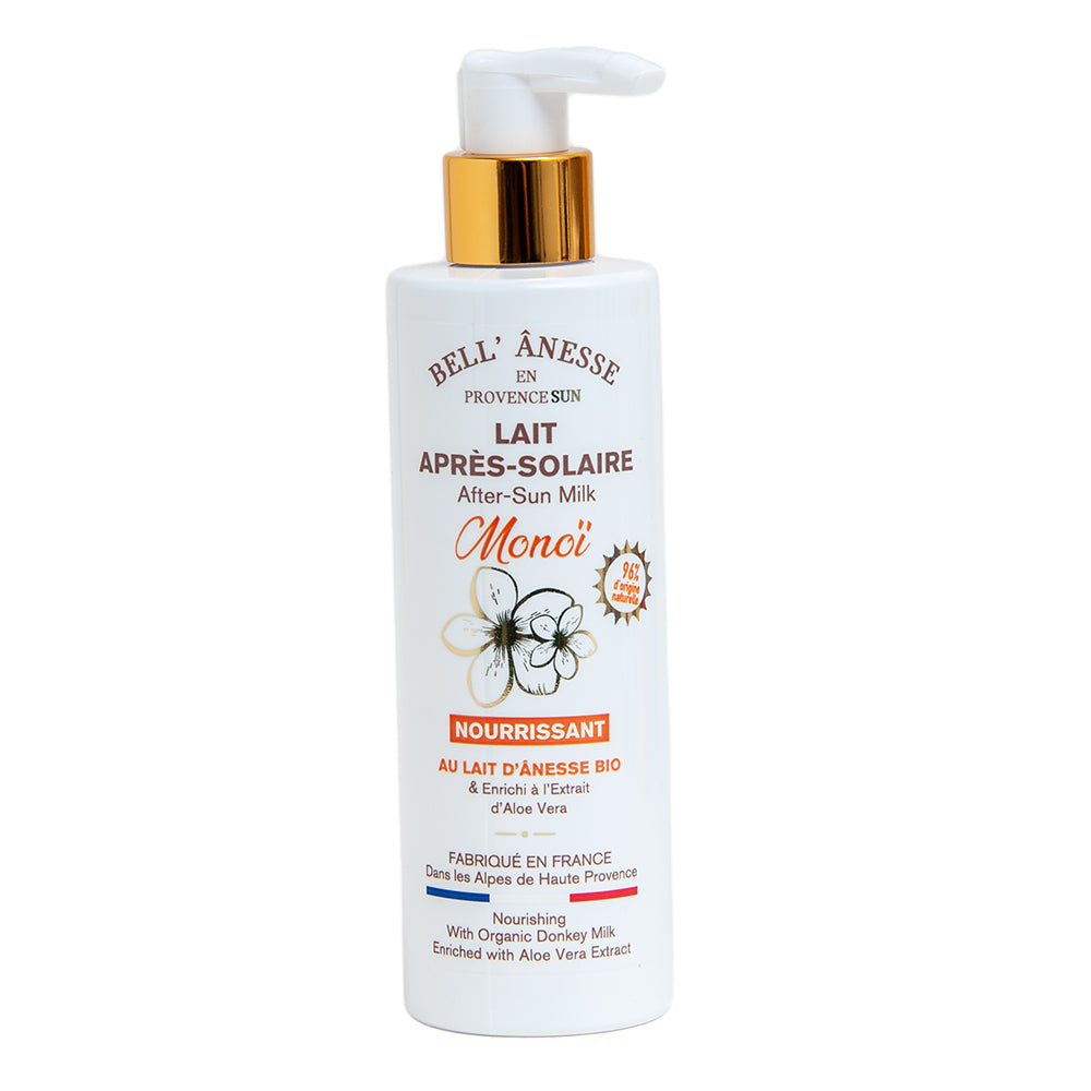 French After Sun Milk, Donkey Milk and Aloe Vera, Monoi Fragrance, 250ml