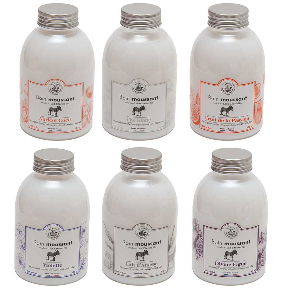 French Foaming Bath Cream, Donkey Milk and Aloe Vera, Donkey Milk Fragrance, 500ml