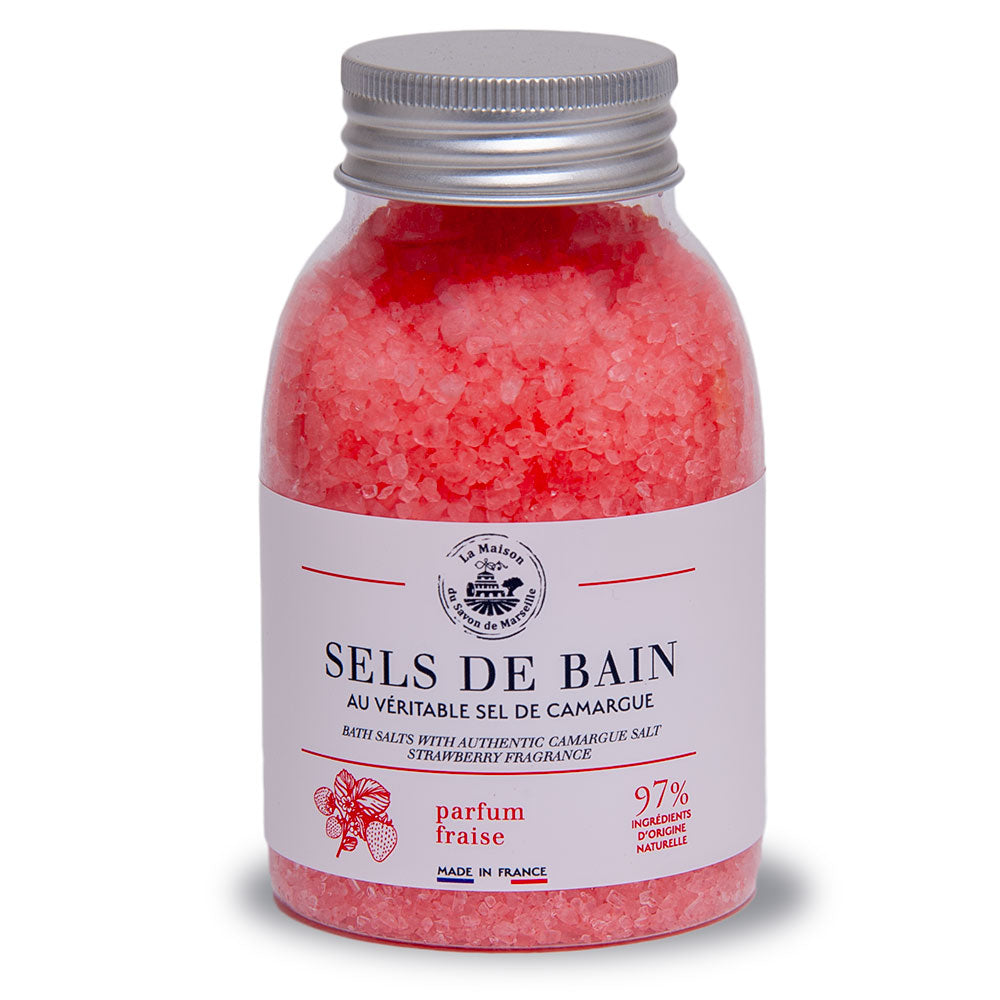 French Bath Salts, Camargue Salt, Strawberry Fragrance, 300g