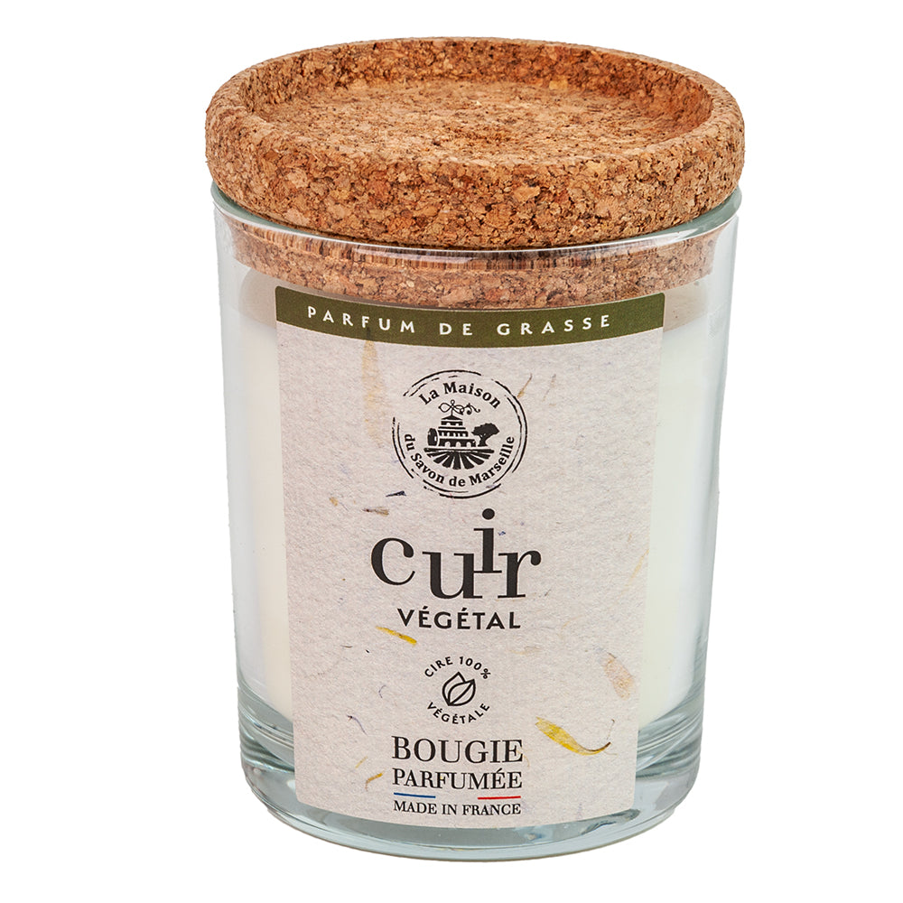 French Scented Candle, Vegetal Leather Fragrance, 180g