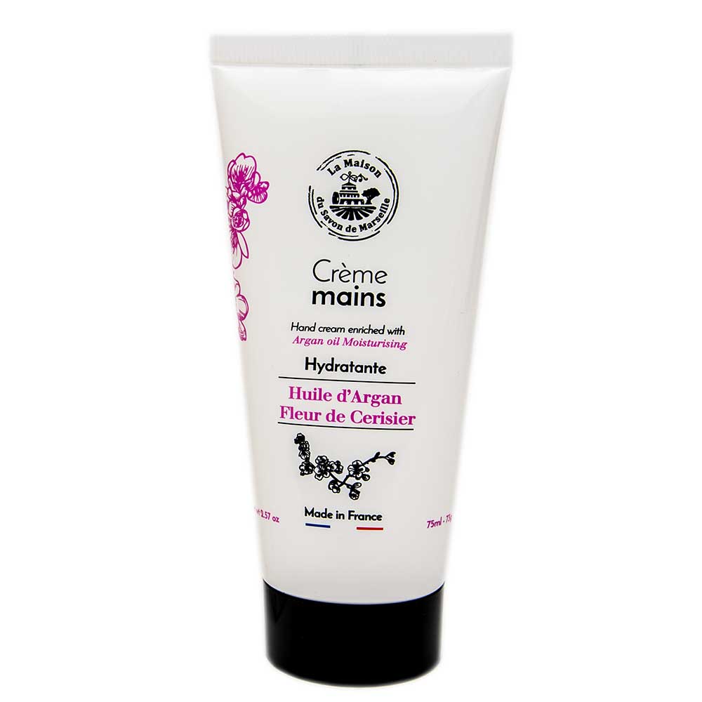 French Hand Cream, Argan Oil, Cherry Blossom Fragrance, 75ml