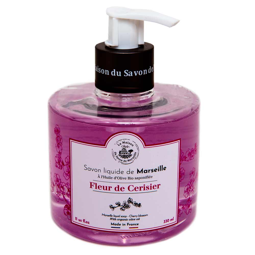 French Liquid Soap, Olive Oil, Cherry Blossom Fragrance, 330ml
