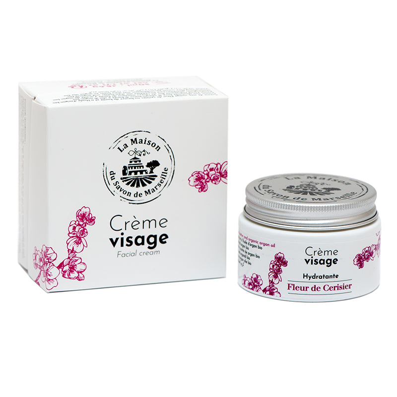 French Face Cream, Shea Butter and Argan Oil, Cherry Blossom Fragrance, 50ml