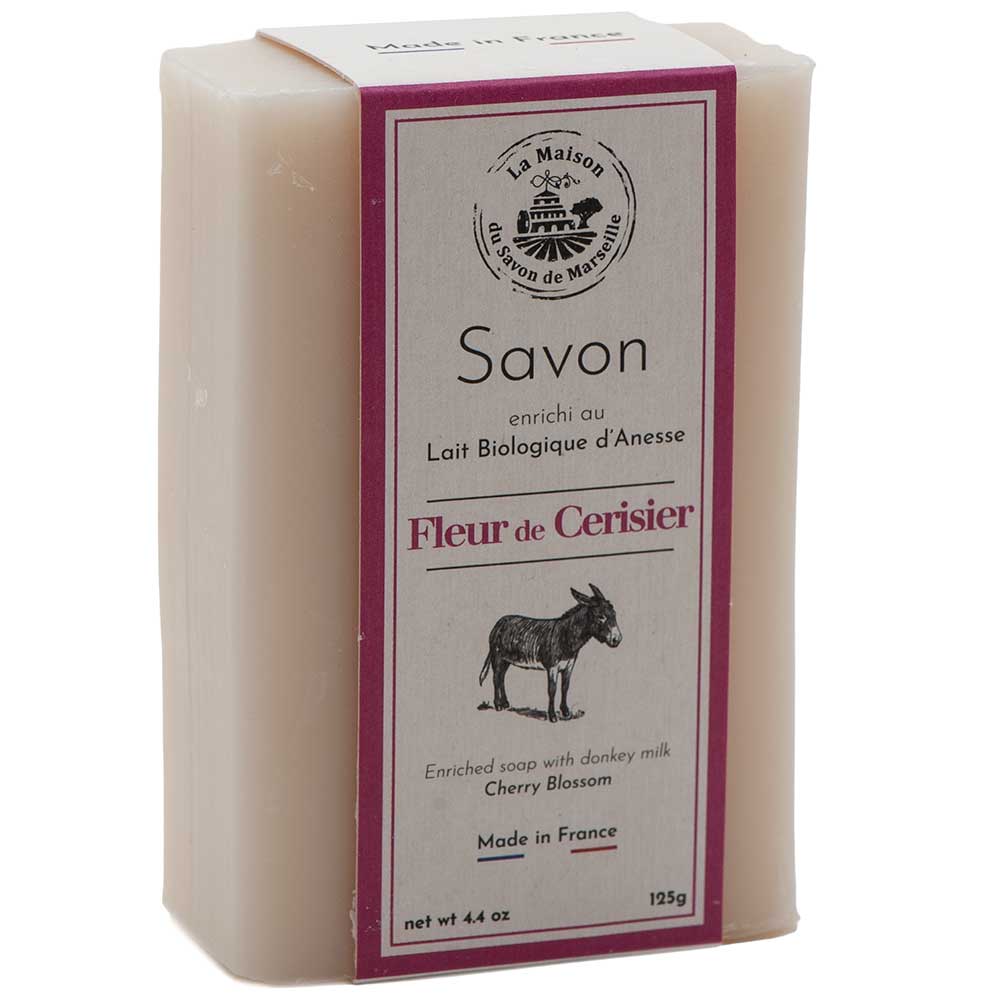 French Soap with Donkey Milk and Shea Butter, Cherry Blossom Fragrance, 125g
