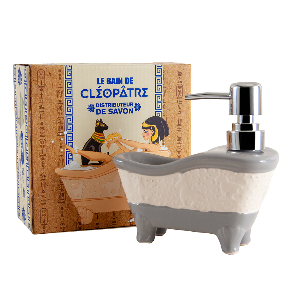 Bath Shaped Ceramic Liquid Soap Dispenser, Grey and White, 100ml