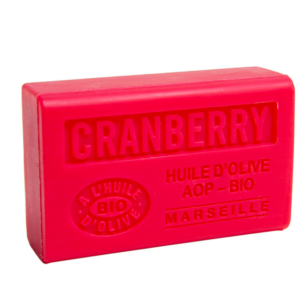 French Olive Oil Soap with Shea Butter, Cranberry Fragrance, 125g