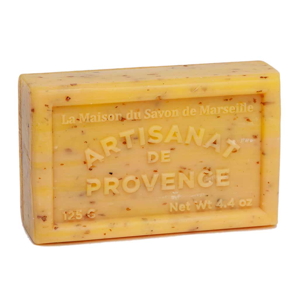 French Exfoliating Soap with Shea Butter, Crushed Lemon Fragrance, 125g