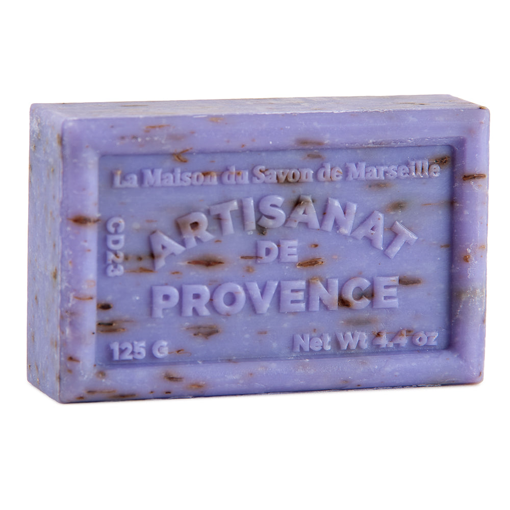 French Exfoliating Soap with Shea Butter, Crushed Lavender Fragrance, 125g