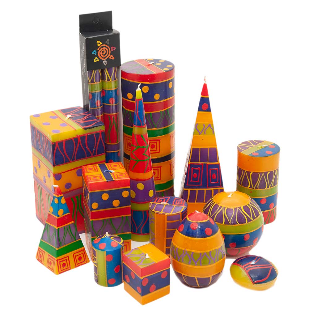 South African Candles, Single Wick, Funky Ethnic Design