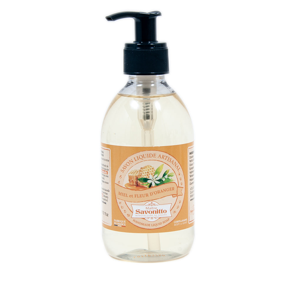 French Liquid Soap, Orange Blossom and Acacia Honey, 300ml
