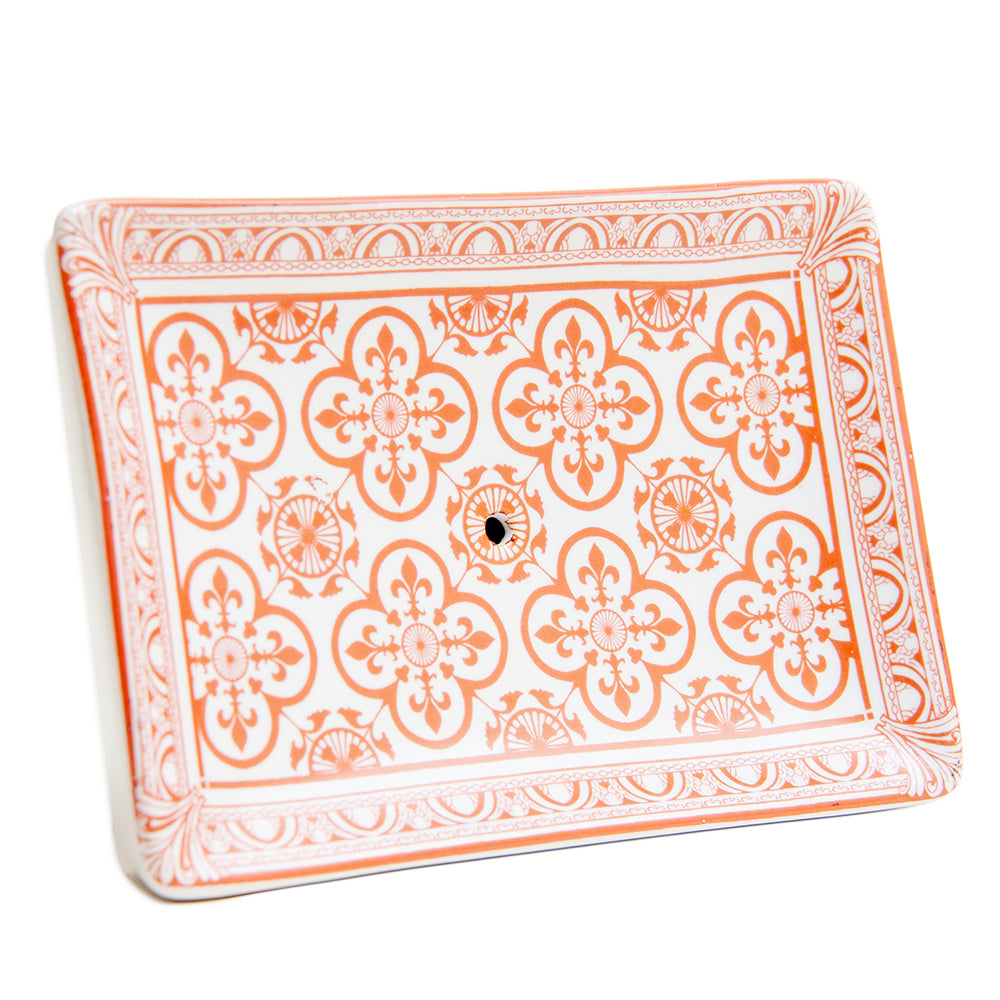 Ceramic Soap Dish, Pink Mosaic French Design