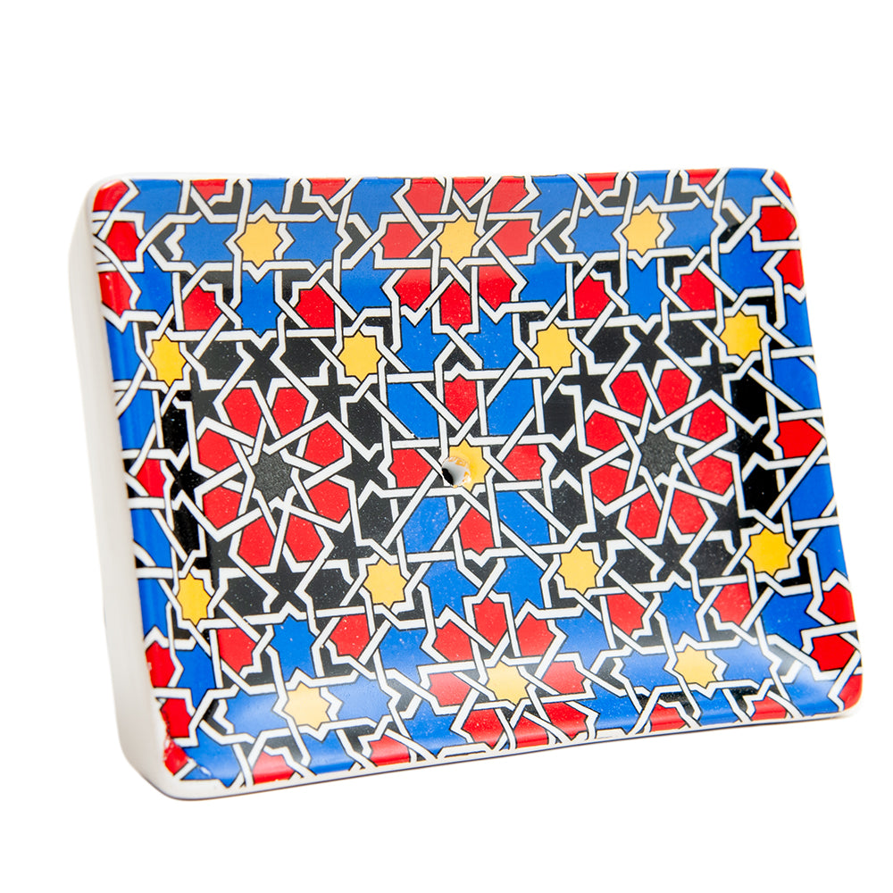 Ceramic Soap Dish, Multi-Coloured Mosaic French Design