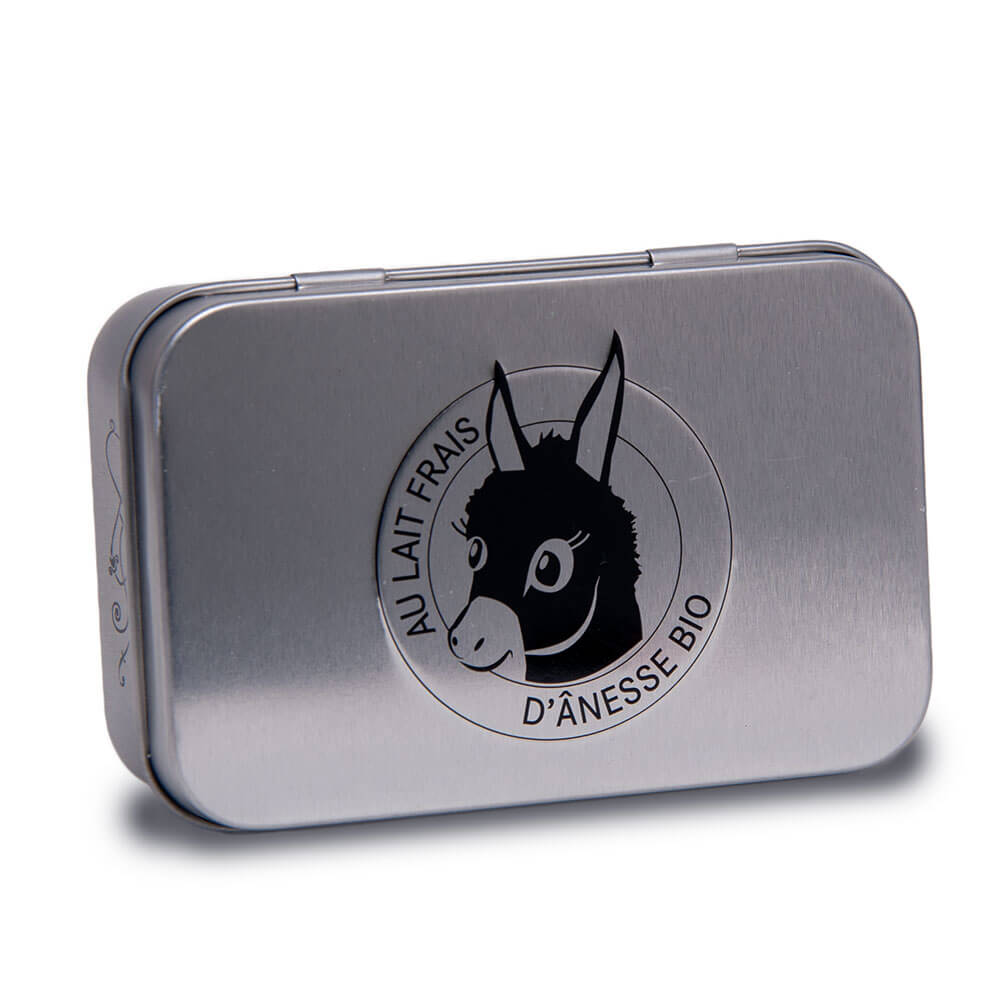 French Donkey Soap Tin, Holds 125g Soap