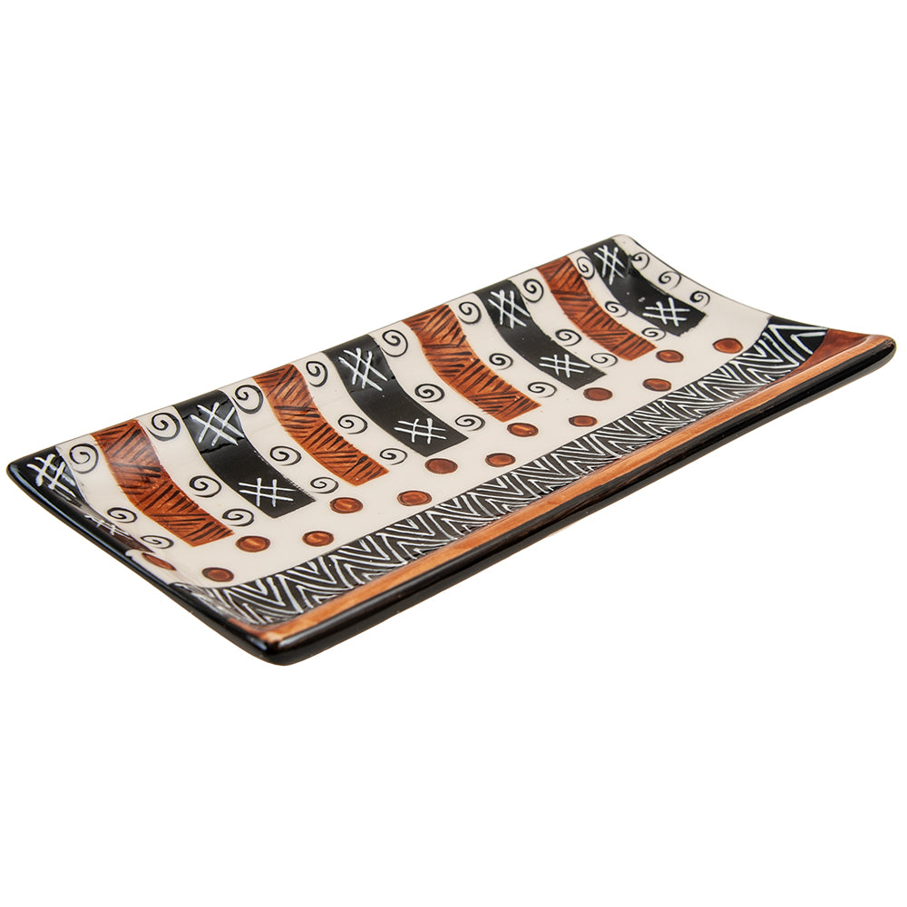 Ceramic Sushi Plate, Hand Painted, Ebony & Ivory Design