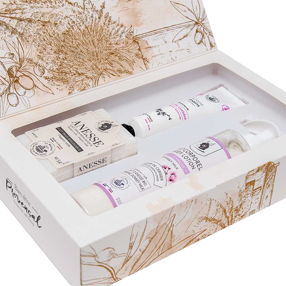 French Body Gift Set, Donkey Milk, Cherry Blossom Fragrance
