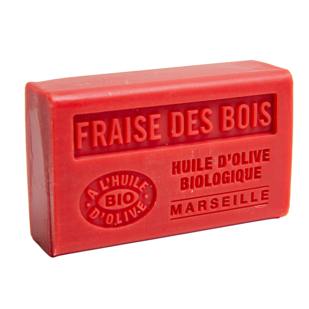 French Olive Oil Soap with Shea Butter, Wild Strawberry Fragrance, 125g