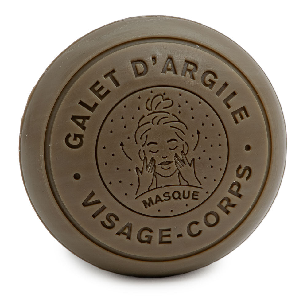 French Pebble Soap, Body and Face Mask, Green Clay, Donkey Milk Fragrance, 110g