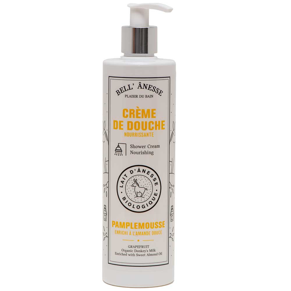 French Shower Cream, Donkey Milk and Sweet Almond Oil, Grapefruit Fragrance, 400ml