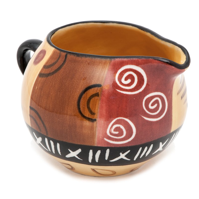 Ceramic Milk Jug, Hand Painted, Safari Gold Design