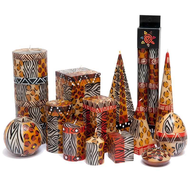 South African Candles, Single Wick, Animal Print Design