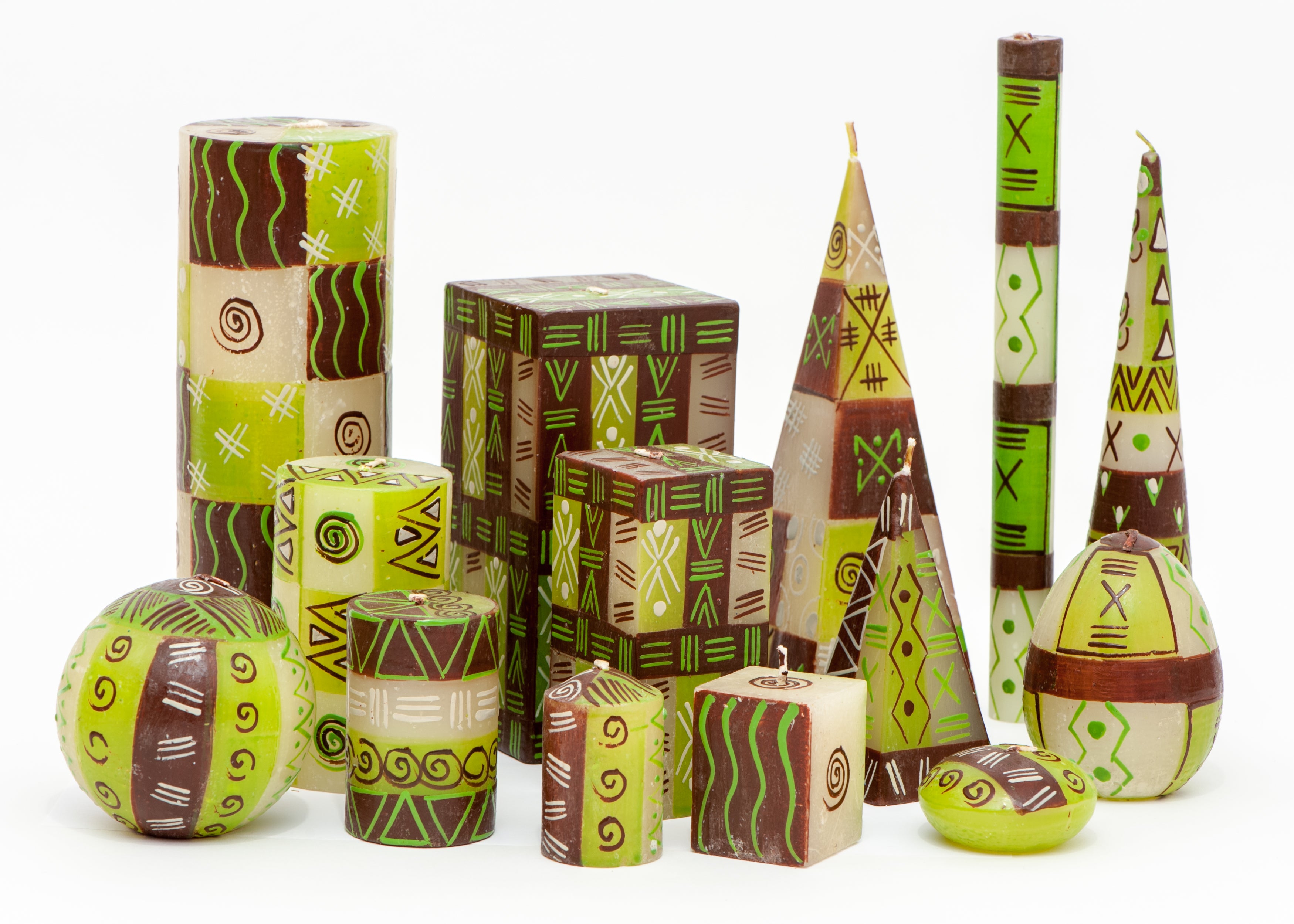 South African Candles, Single Wick, Macadamia Design