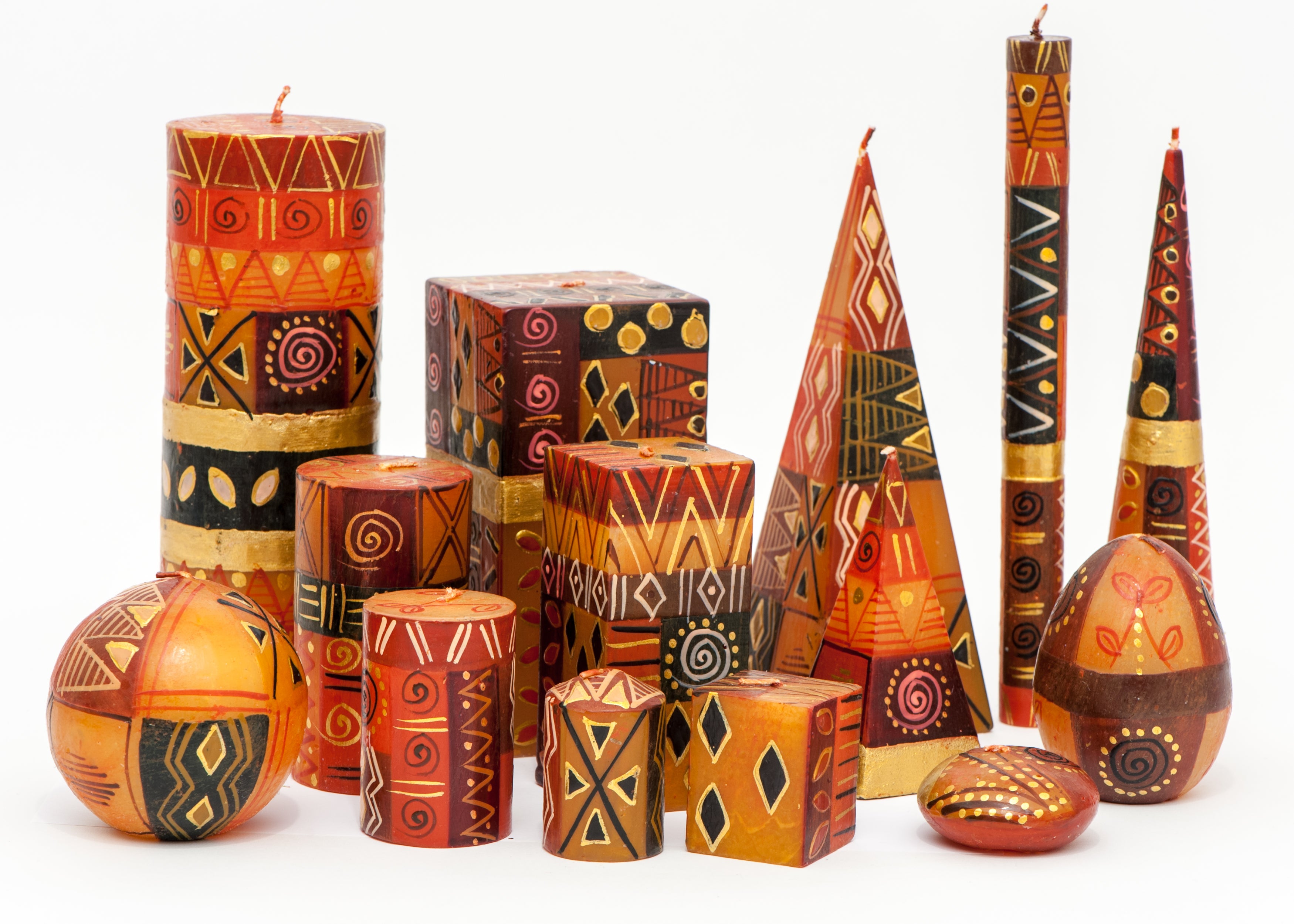 South African Candles, Single Wick, Safari Gold Design