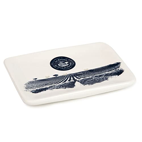 French Ceramic Soap Dish, Lavender Fields Pattern