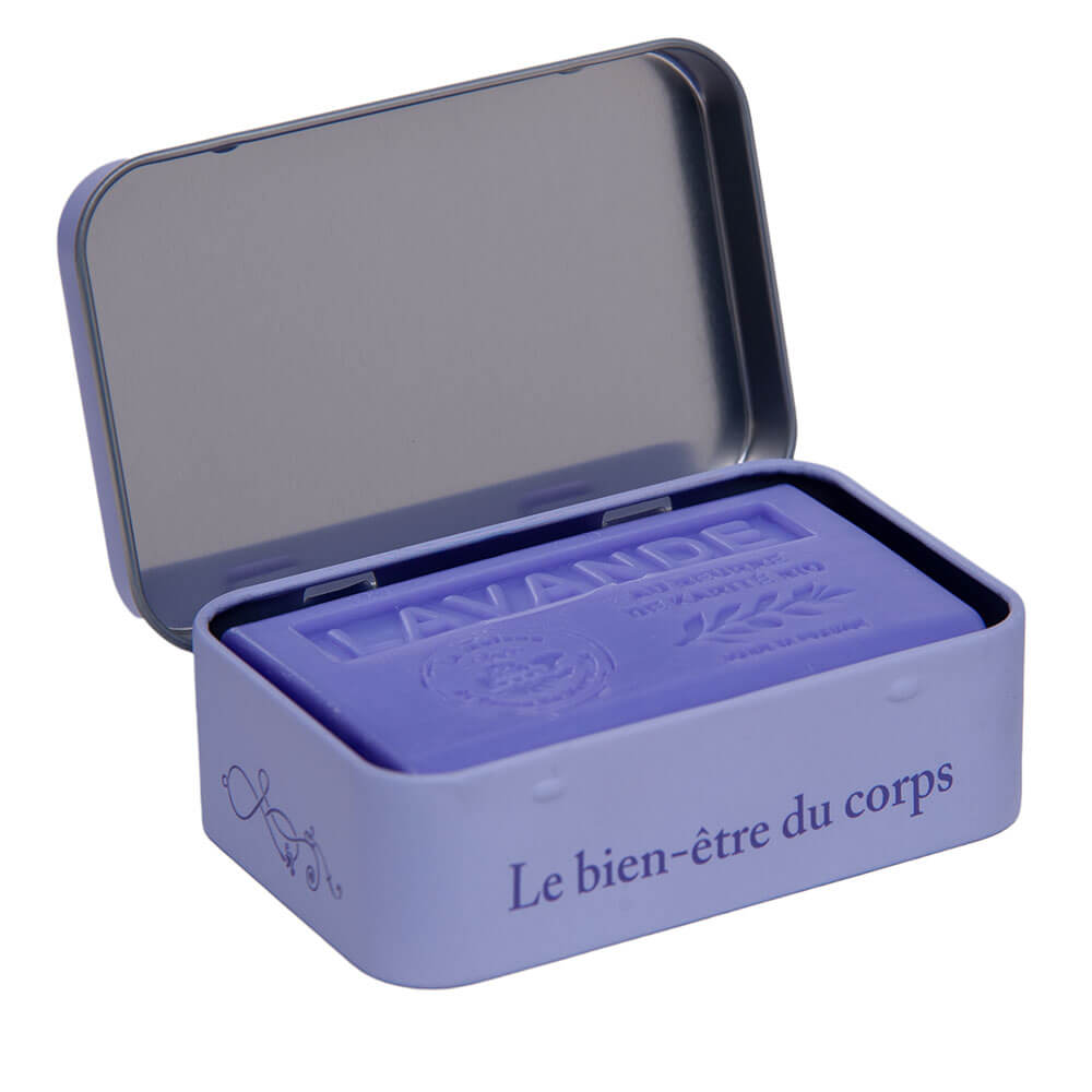 Lavender Fields Soap Tin, French Shea Butter Soap, Lavender Fragrance, 125g