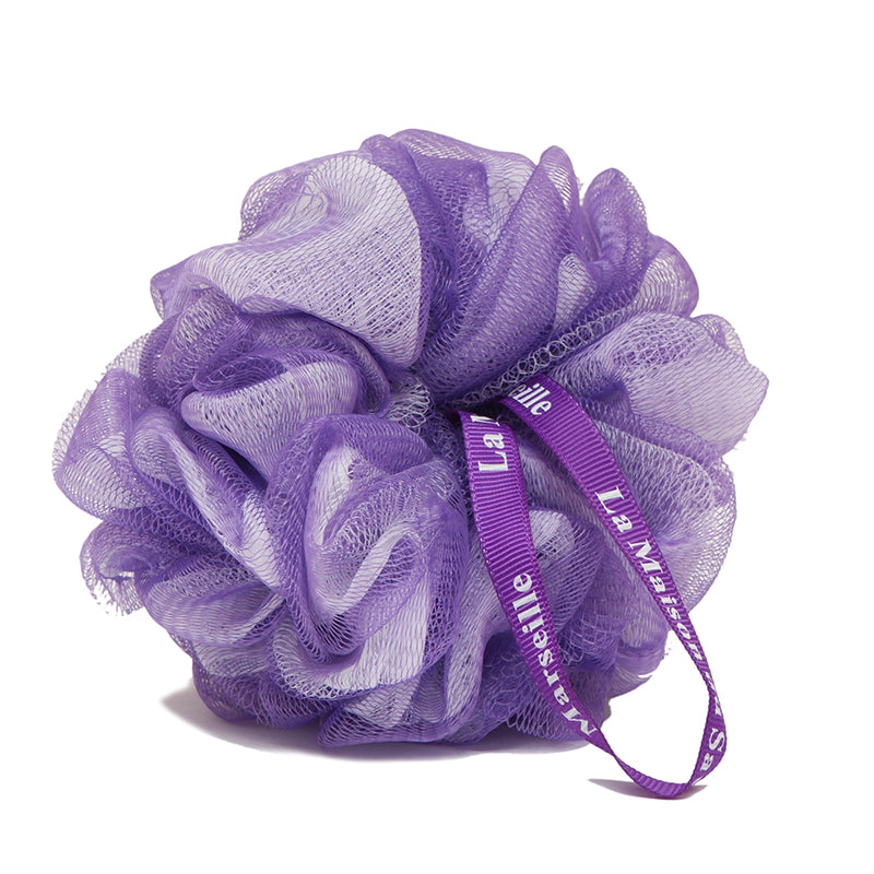 French Exfoliating Shower Sponge, Violet Flower Loofah, 12cm