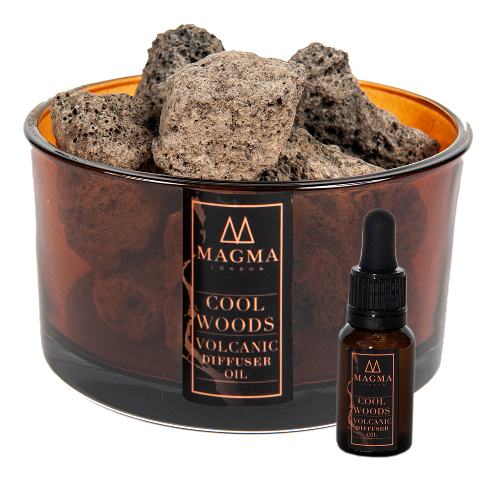 Volcanic Rock Diffuser, Essential Oils, Cool Woods Fragrance, 15ml
