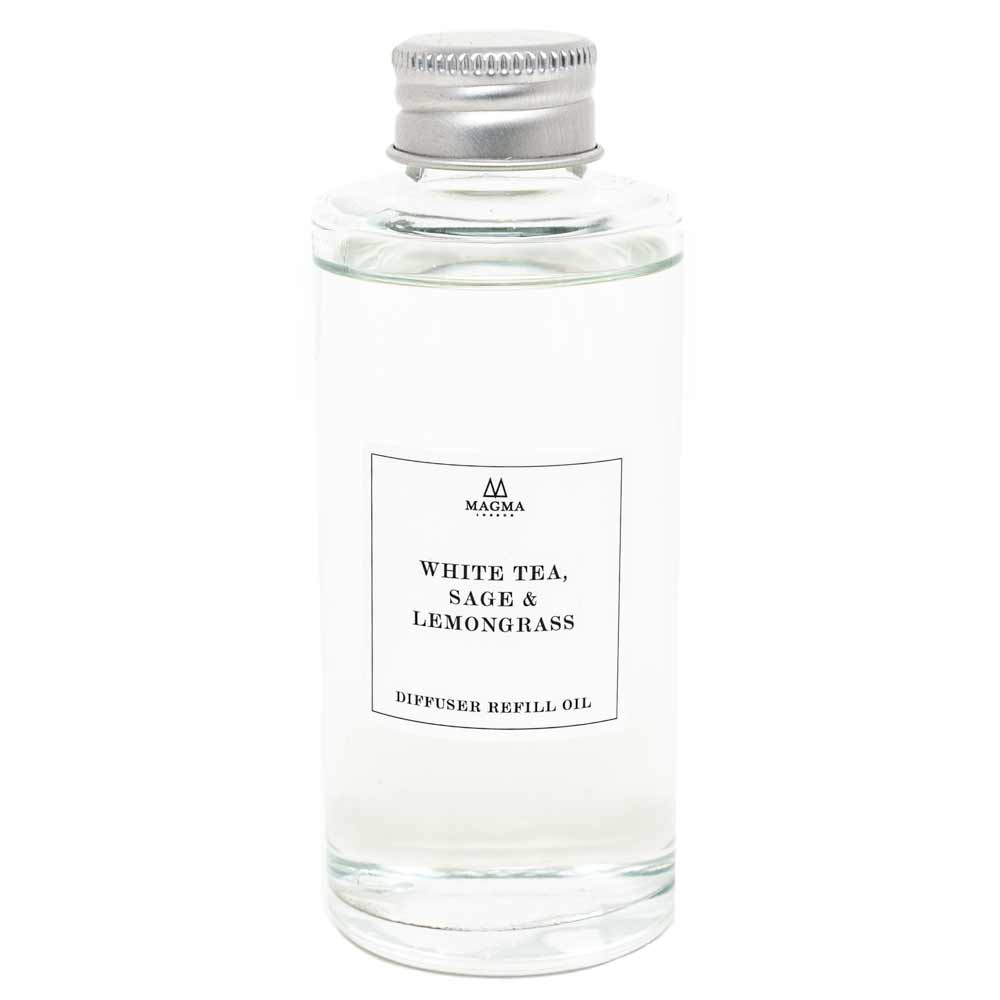 Luxury Essential Oil Reed Diffuser Refill,White Tea, Sage and Lemongrass Fragrance, 100ml