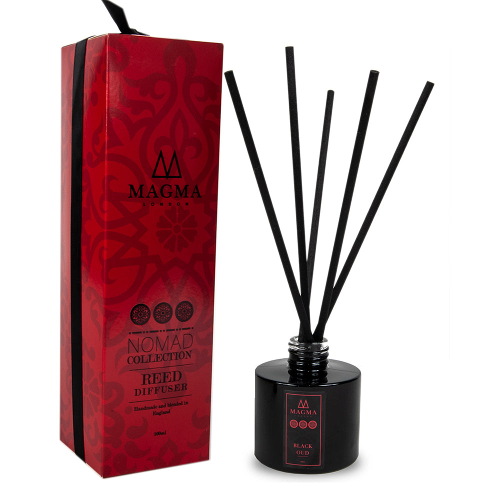 Luxury Essential Oil Reed Diffuser, Black Oud Fragrance, 100ml