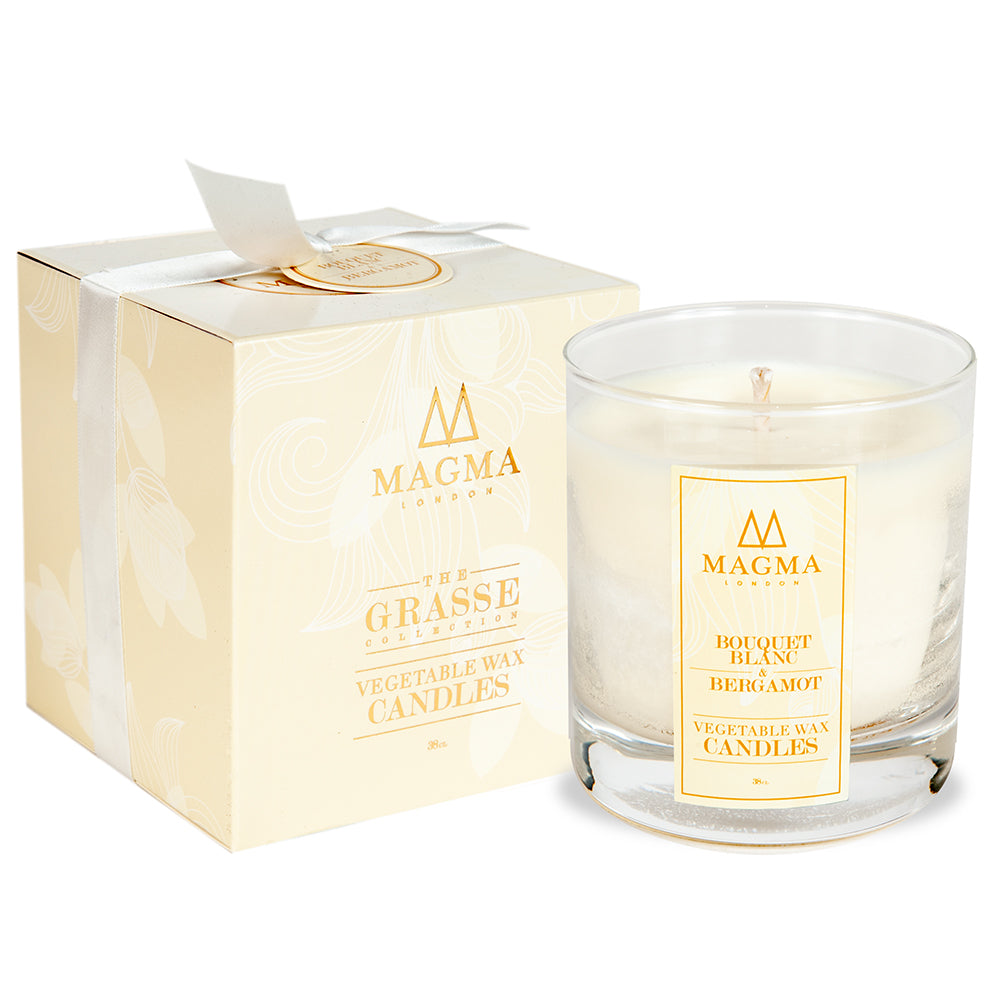 Scented Luxury Candles, Bouquet Blanc and Bergamot Fragrance, 380g