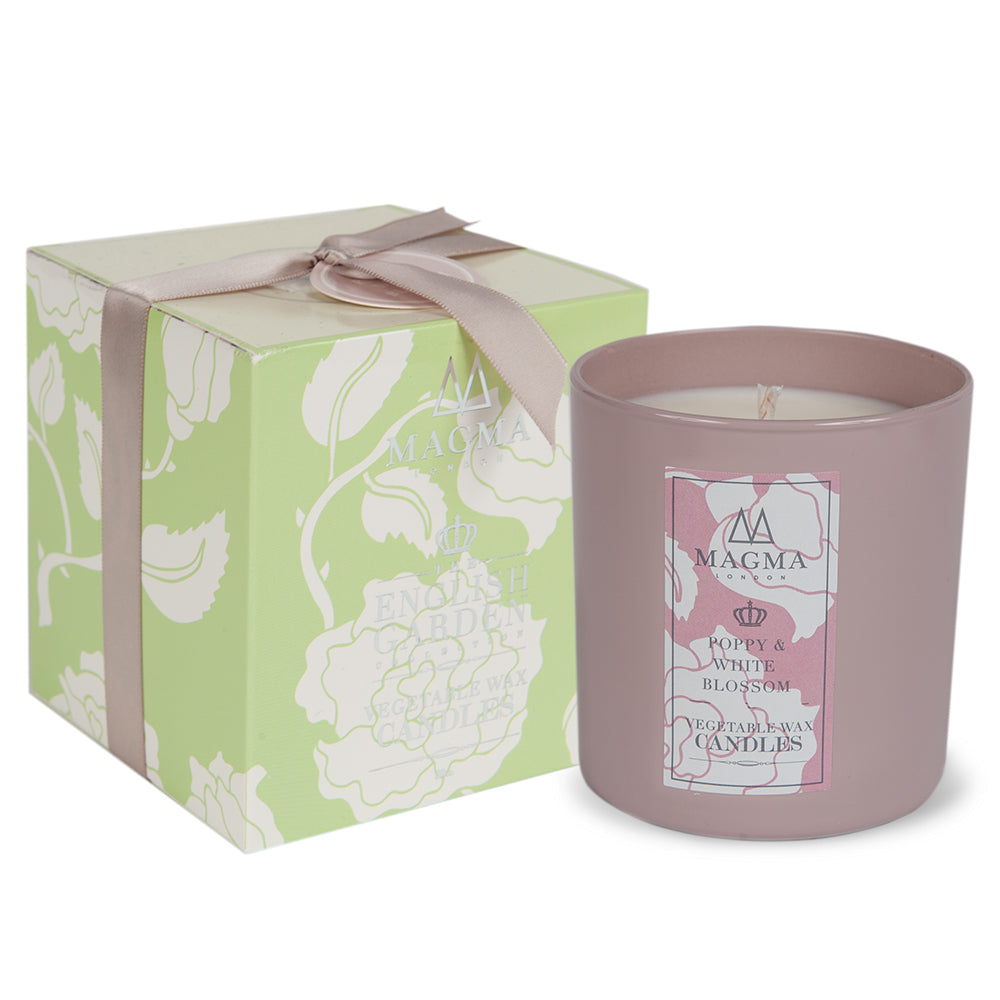 Scented Luxury Candles, Poppy and White Blossom Fragrance, 380g