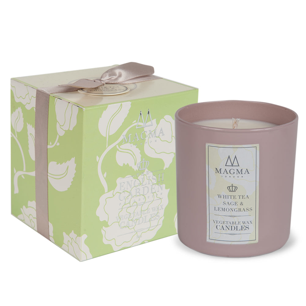 Scented Luxury Candles, White Tea, Sage and Lemongrass Fragrance, 380g