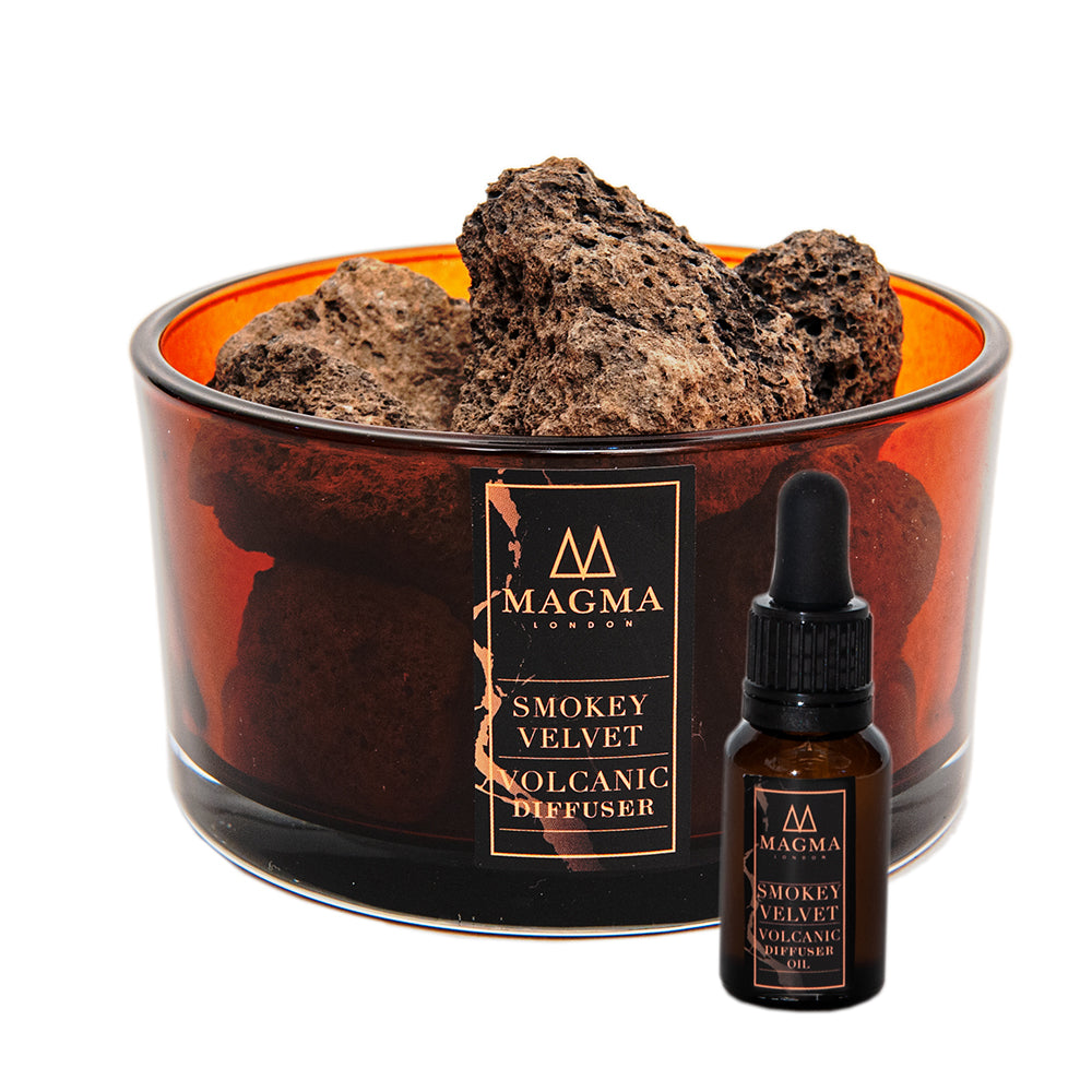Volcanic Rock Diffuser, Essential Oils, Smokey Velvet Fragrance, 15ml
