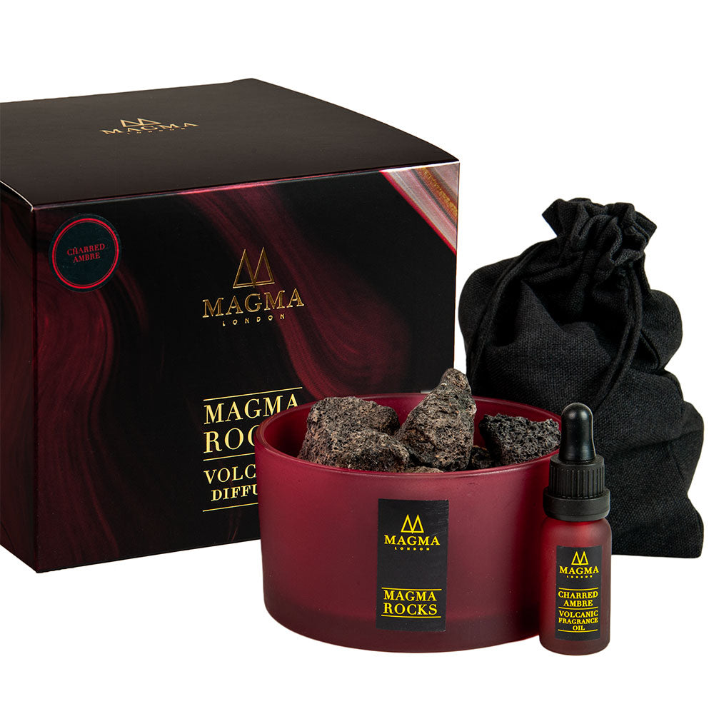 Volcanic Rock Diffuser, Essential Oils, Charred Ambre Fragrance, 15ml