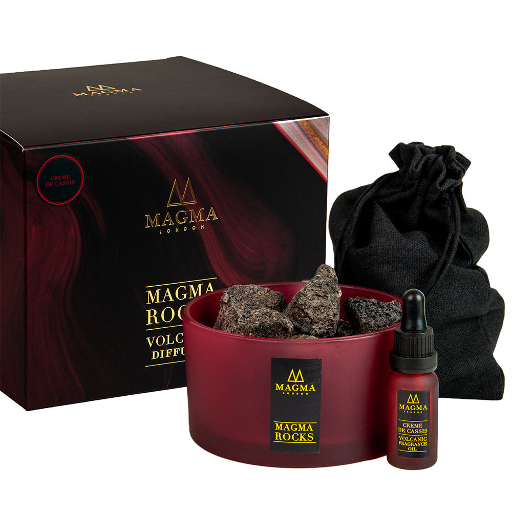 Volcanic Rock Diffuser, Essential Oils, Creme de Cassis Fragrance, 15ml