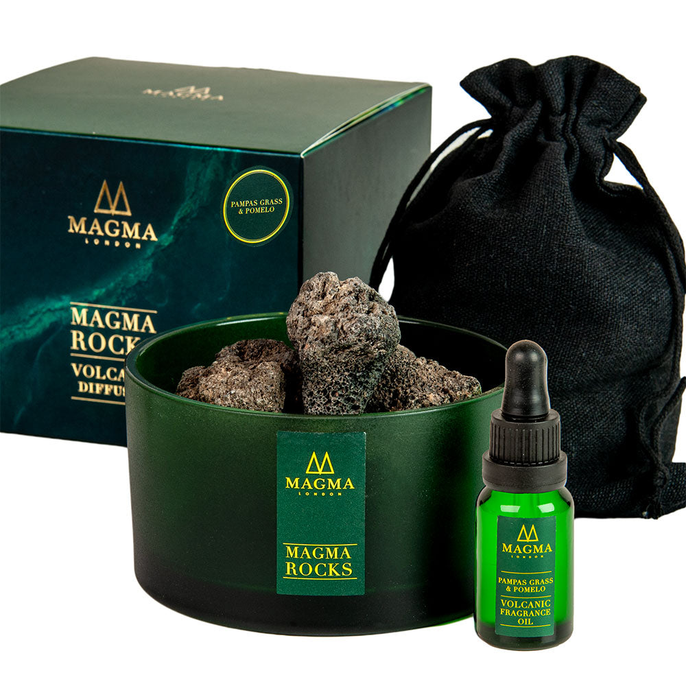 Volcanic Rock Diffuser, Essential Oils, Pampas Grass and Pomelo Fragrance, 15ml