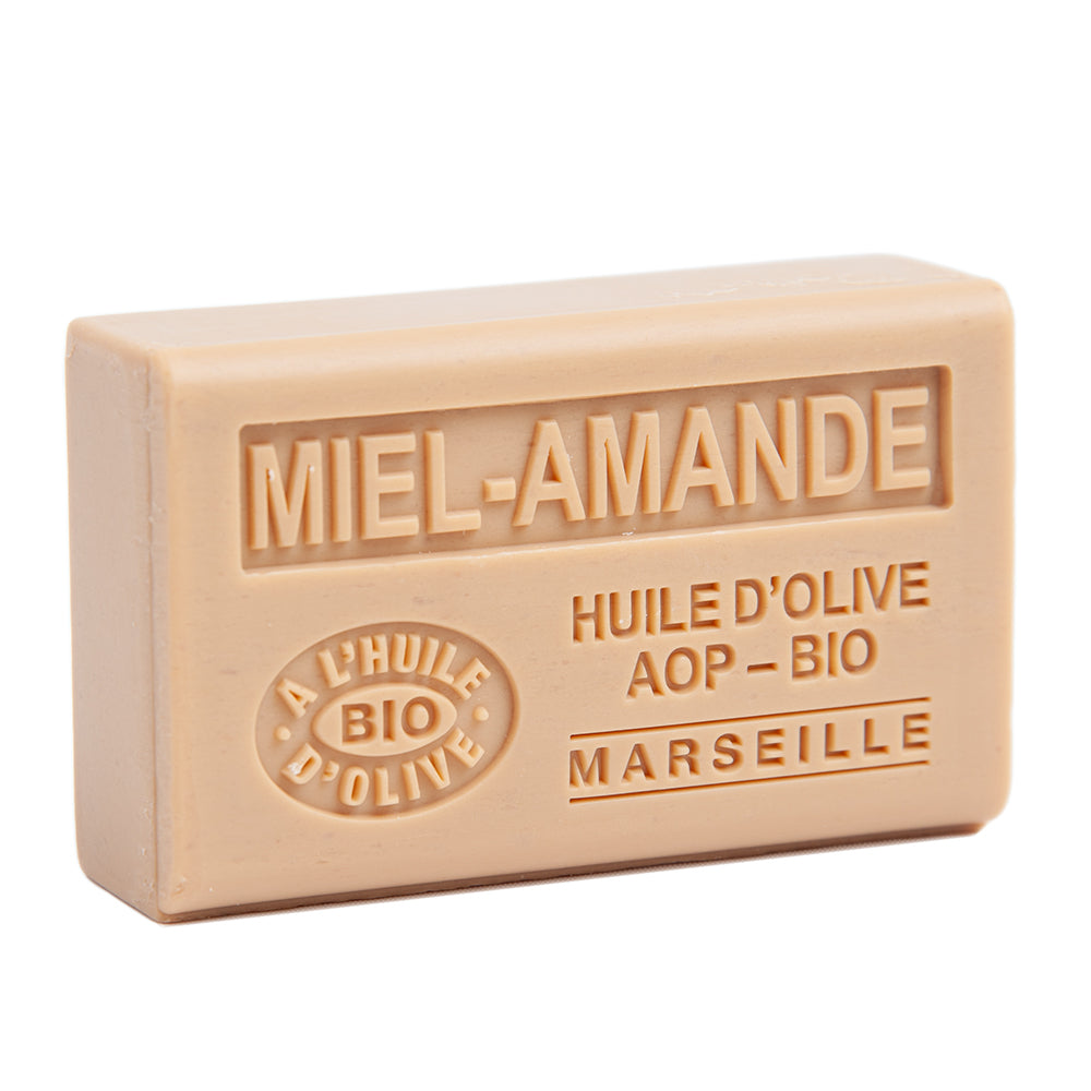 French Olive Oil Soap with Shea Butter, Honey & Almond Fragrance, 125g