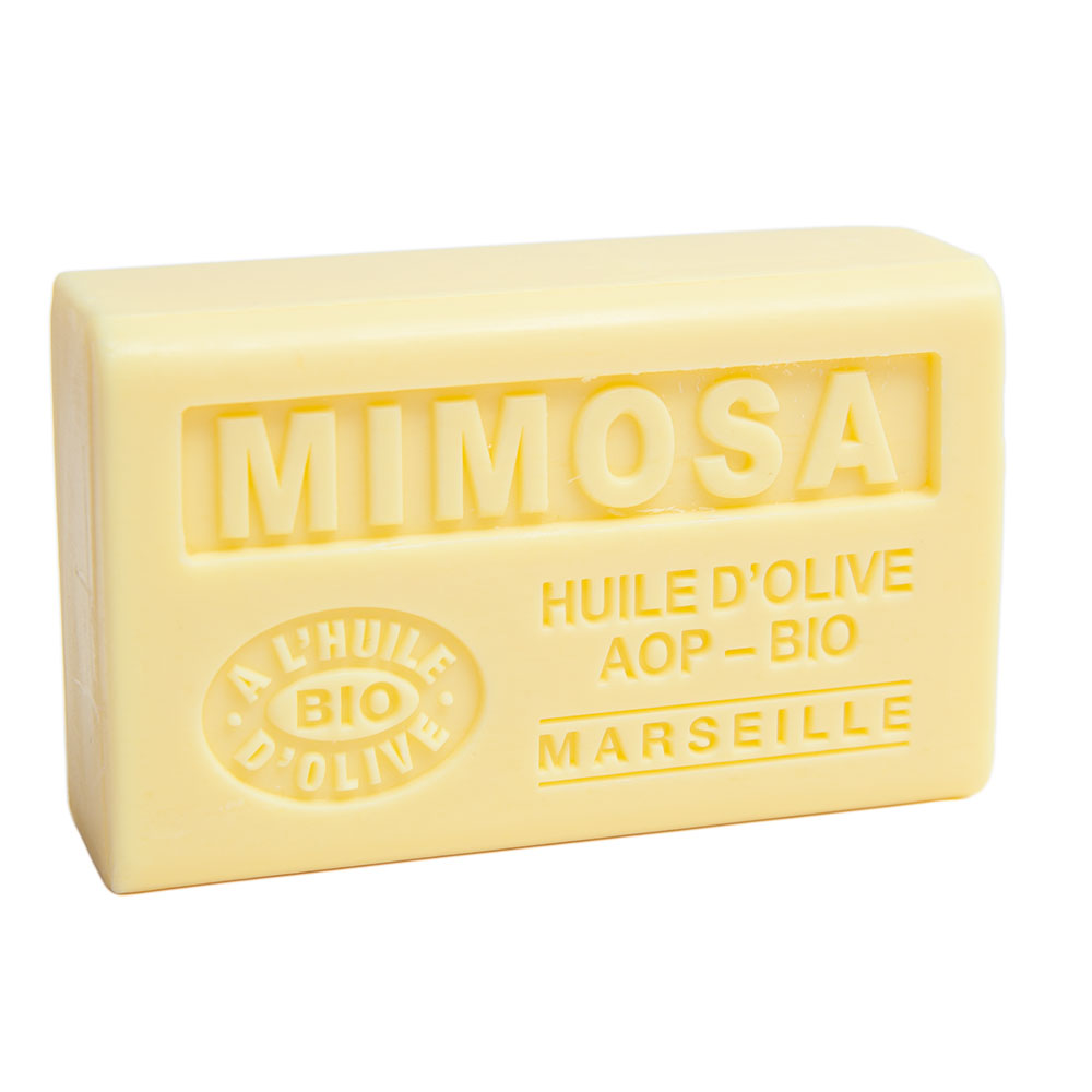 French Olive Oil Soap with Shea Butter, Mimosa Fragrance, 125g