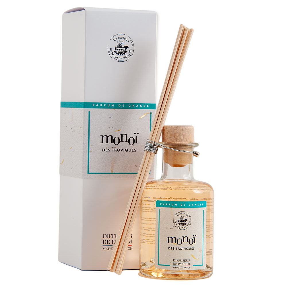 French Reed Diffuser, 8 Rattan Sticks, Monoi Fragrance, 200ml