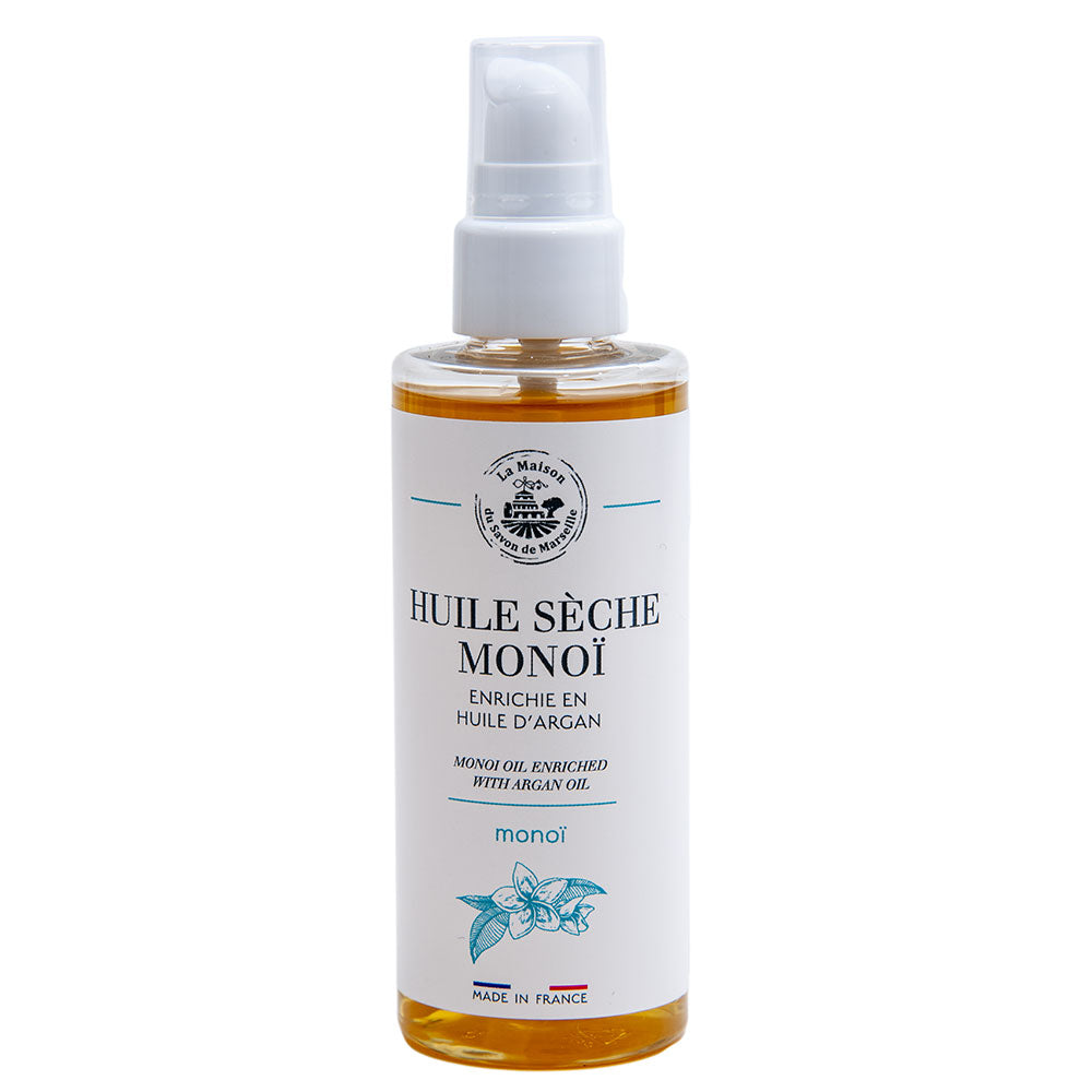 French Organic Monoi and Argan Oil for Body Face and Hair, Monoi Fragrance, 100ml