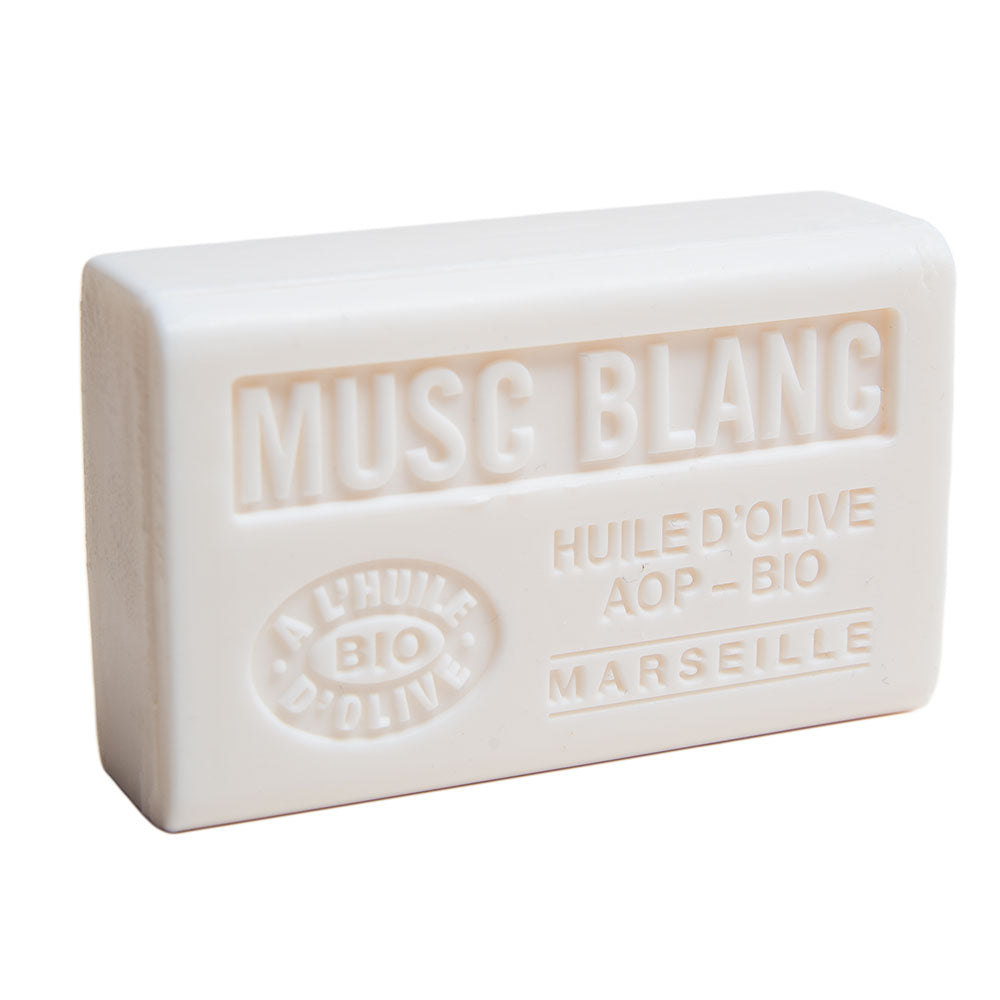 French Olive Oil Soap with Shea Butter, White Musk Fragrance, 125g