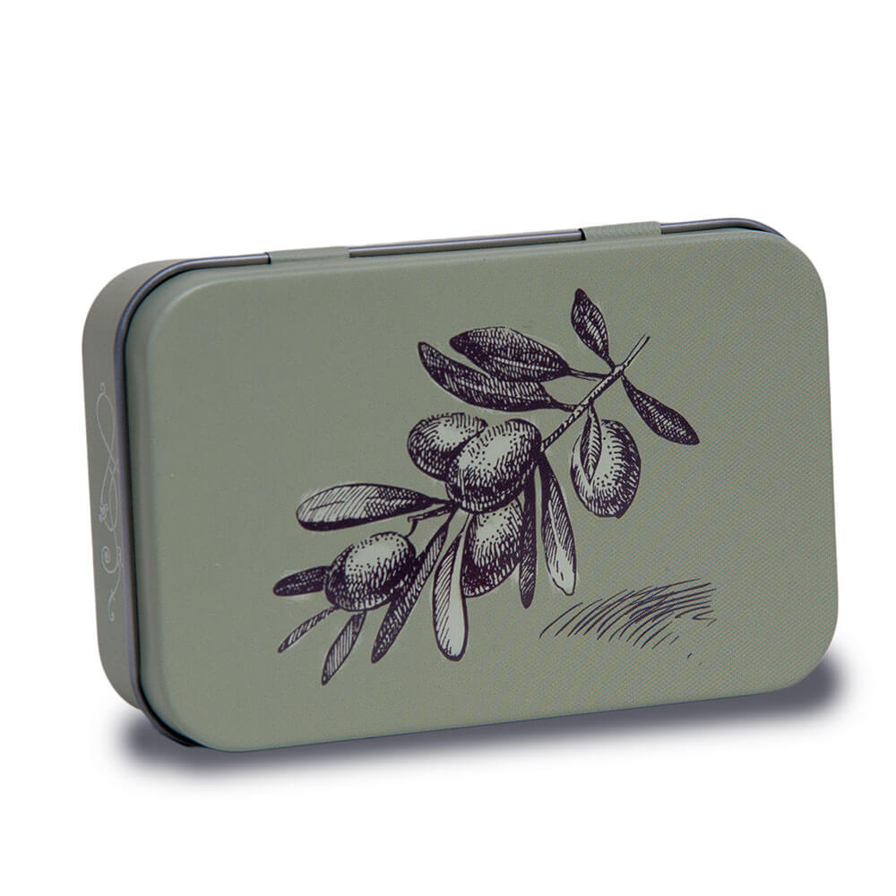French Olive Soap Tin, Holds 125g Soap